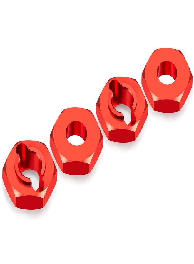 JGGZONE 4PCS Aluminum Wheel Hex Hub Extenders Adaptor Combiner Coupler RC Wheel Hex Drive Adapter Compatible with Losi 1/24 Micro-B 2WD Buggy Upgrade Parts (Red) - Image 4